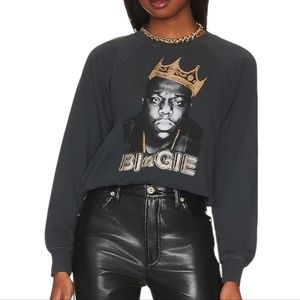 Daydreamer Biggie Notorious B.I.G. sz Small Green Sparkle Crown Gold Sweatshirt